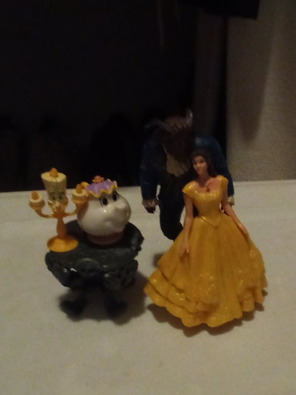 Disney Beauty and the Beast Mini Figure Lot Belle Beast Lumiere Mrs Potts